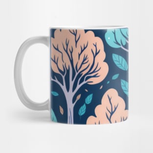 tree pattern light blue and yellow Mug